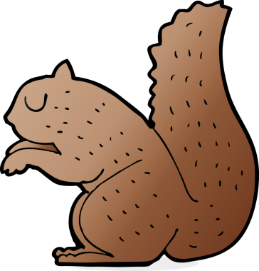 Bir insan tarafından çizilmiş bir sincap.