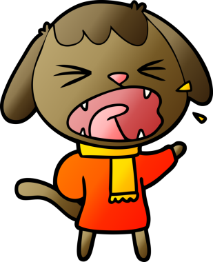 Bir insan tarafından çizilmiş şirin bir çizgi film köpeği.