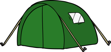 Bir insan tarafından çizilmiş karikatür çadırı