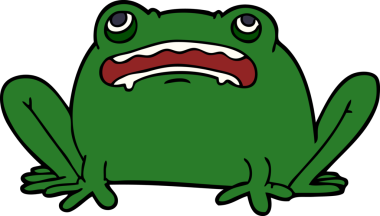 Bir insan tarafından çizilmiş karalama kurbağası.