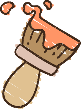 Bir insan tarafından çizilmiş Boya Fırçası Tebeşiri