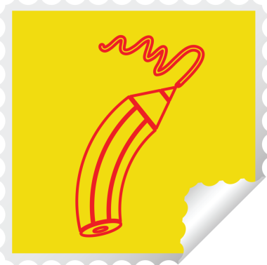 Bir insan tarafından çizilmiş bir çizgi kare soyma etiketi.