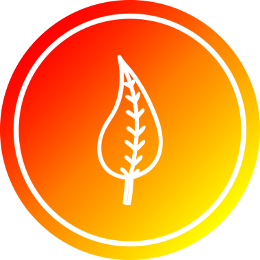 Bir insan tarafından çizilmiş doğal yaprak dairesel simgesi.