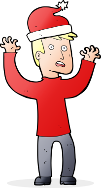 Çizgi filmci bir insan tarafından çizilen Noel için hazırlanıyor.