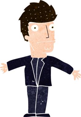 Bir insan tarafından çizilmiş, kafası karışmış bir adam.