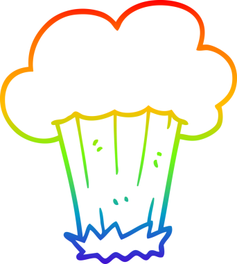 gökkuşağı gradyan çizgi çizimi bir insan tarafından çizilmiş Büyük Patlama