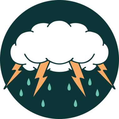 Bir insan tarafından çizilmiş fırtına bulutunun ikonik dövme şekli