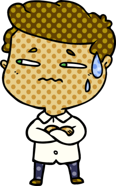 Bir insan tarafından çizilmiş endişeli bir adam.