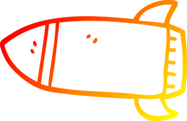 Bir insan tarafından çizilen çizgi roketin sıcak gradyan çizgisi