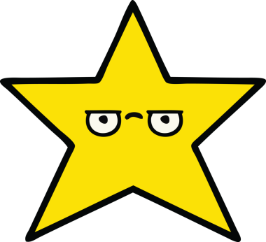 Bir insan tarafından çizilmiş altın yıldız karikatürü.