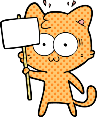 Bir insan tarafından çizilmiş kedi sallama işareti.