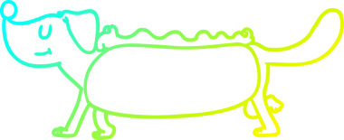 Bir insan tarafından çizilmiş bir sosisli çizgi film çizimi.