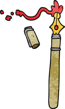 Bir insan tarafından çizilmiş karikatür dolmakalemi.