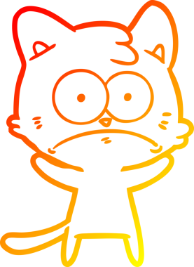 Bir insan tarafından çizilen çizgi film karakterinin sıcak gradyan çizimi