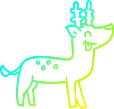 Bir insan tarafından çizilmiş mutlu ren geyiği çizimi.