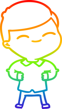 gökkuşağı gradyan çizimi bir insan tarafından çizilmiş gülümseyen çocuk çizgi filmi