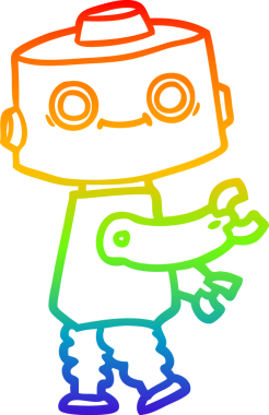 gökkuşağı gradyan çizgisi bir insan tarafından çizilmiş robot çizgi