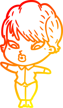 Bir insan tarafından çizilmiş bir karikatür kadın çizimi