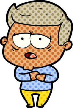 Bir insan tarafından çizilmiş yorgun bir adam.