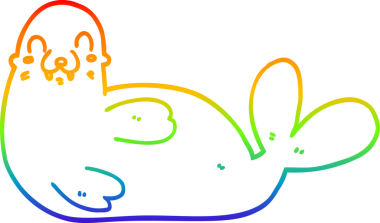 gökkuşağı gradyan çizgi çizimi bir insan tarafından çizilmiş fok