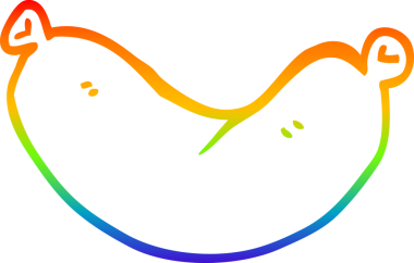 gökkuşağı gradyan çizgi çizimi bir insan tarafından çizilmiş bir sosis