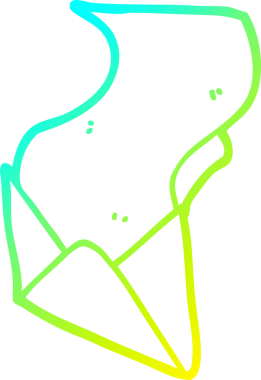 Bir insan tarafından çizilmiş bir karikatür harfi ve zarfın soğuk gradyan çizimi