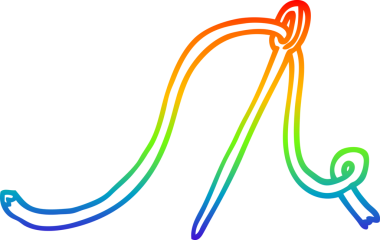 Bir insan tarafından çizilmiş karikatür iğnesinin ve ipliğin çizimi.