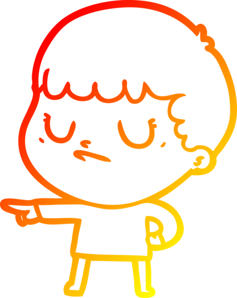 Bir insan tarafından çizilen huysuz bir çocuğun sıcak çizgi çizimi.