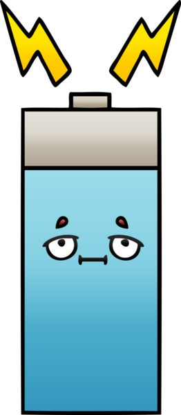 Bir insan tarafından çizilen bataryanın gölgelenmiş karikatürü