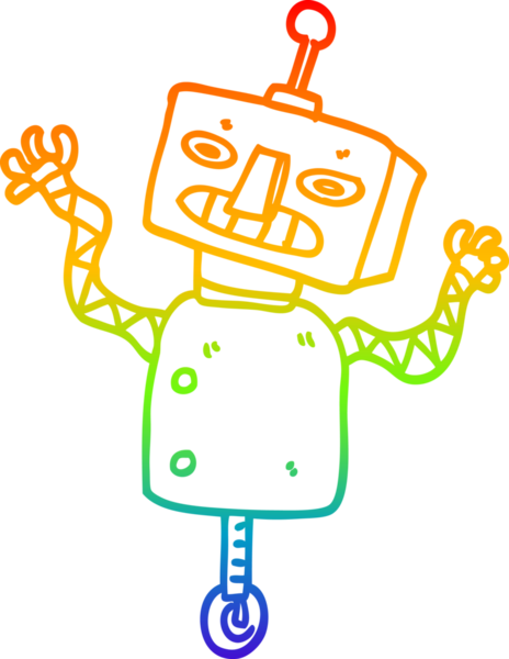 gökkuşağı gradyan çizgisi bir insan tarafından çizilen tekerlek üzerindeki çizgi robot çizimi