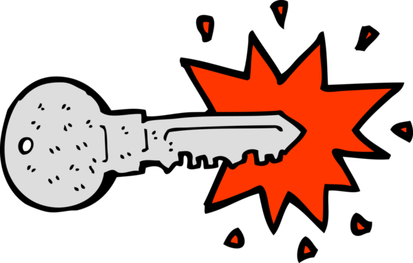 bir insan tarafından çizilmiş çizgi film anahtarı