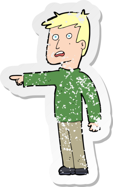 Bir insan tarafından çizilmiş bir çizgi filmin gerilimli çıkartması.