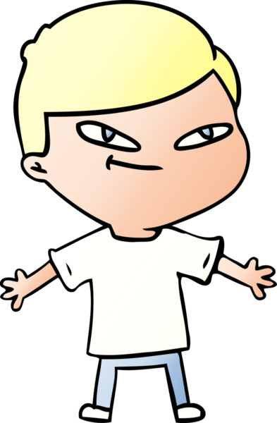 Bir insan tarafından çizilmiş çizgi film çocuğu.