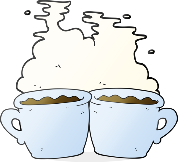 Bir insan tarafından çizilmiş eski bir kahve fincanı.