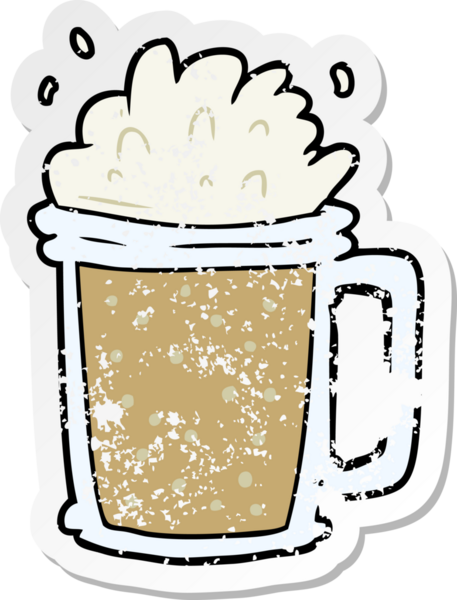 Bir insanın çizdiği karikatür birasının sıkıntılı çıkartması.