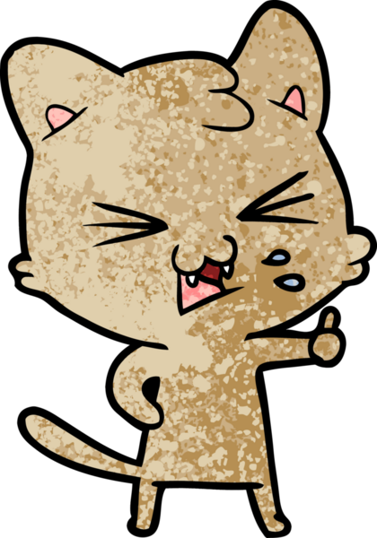 Bir insan tarafından çizilmiş kedi tıslaması.