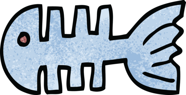 bir insan tarafından çizilmiş karalama balık kemikleri