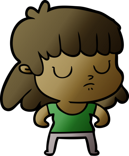 Bir insan tarafından çizilmiş ilgisiz bir kadın çizgi filmi.