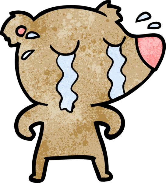 Bir insan tarafından çizilmiş ağlayan ayı.