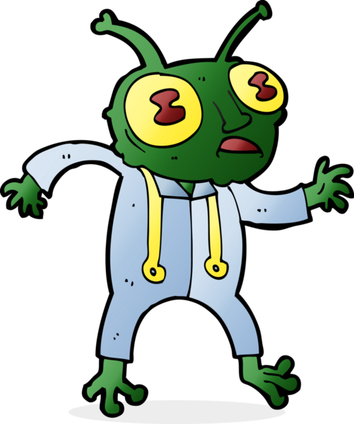 bir insan tarafından çizilmiş uzaylı uzay adamı çizgi filmi