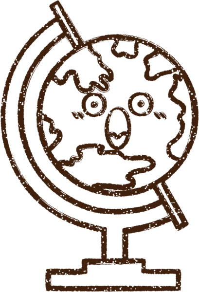 Bir insan tarafından çizilen Dünya Kömürü Çizimi