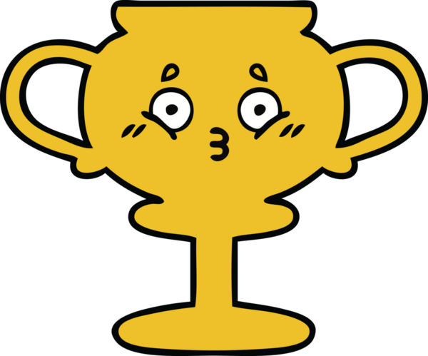 Bir insan tarafından çizilmiş sevimli bir kupa karikatürü.