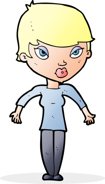 Bir insan tarafından çizilmiş omuz silken çizgi filmdeki kadın.