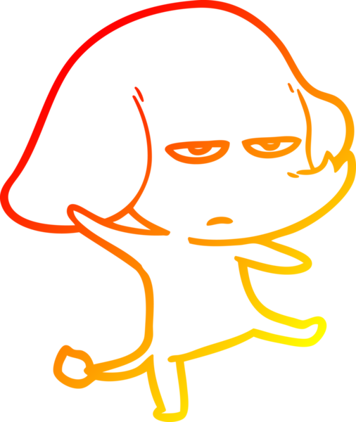 Bir insan tarafından çizilmiş kızgın bir fil çizimi.