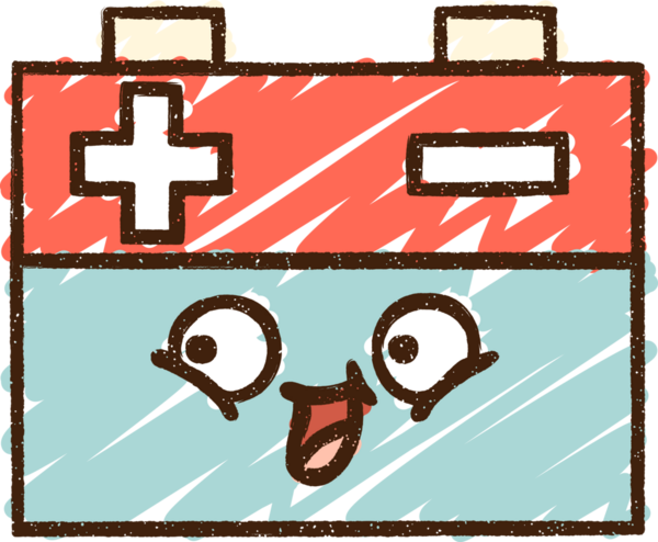 Bir insan tarafından çizilmiş pil tebeşiri.