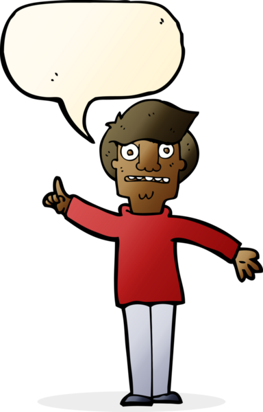 Çizgi filmci bir insan tarafından çizilmiş konuşma balonuyla soru soruyor.