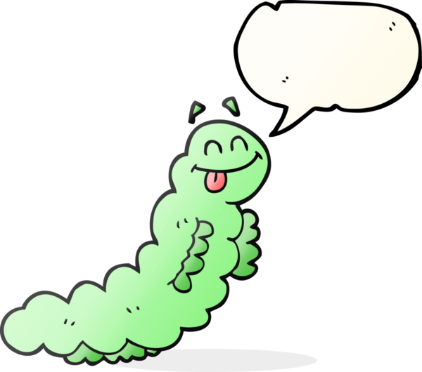 Bir insan tarafından çizilmiş serbest konuşma balonu karikatürü tırtılı.