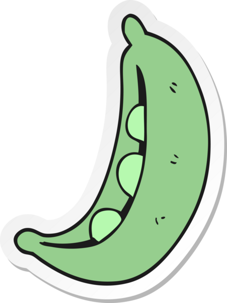 Bir insan tarafından çizilmiş bir bezelyenin çıkartması.