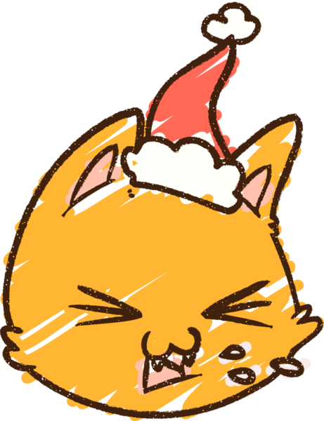 Bir insan tarafından çizilen Noel Kedisi Tebeşiri