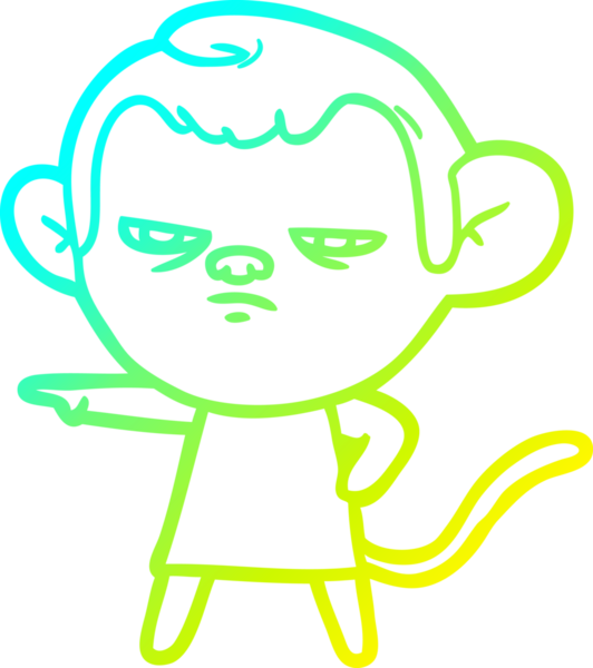 Bir insan tarafından çizilmiş bir çizgi maymun çizimi.